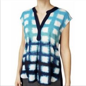 Anthro Postmark Egress Ombré Windowpane Top